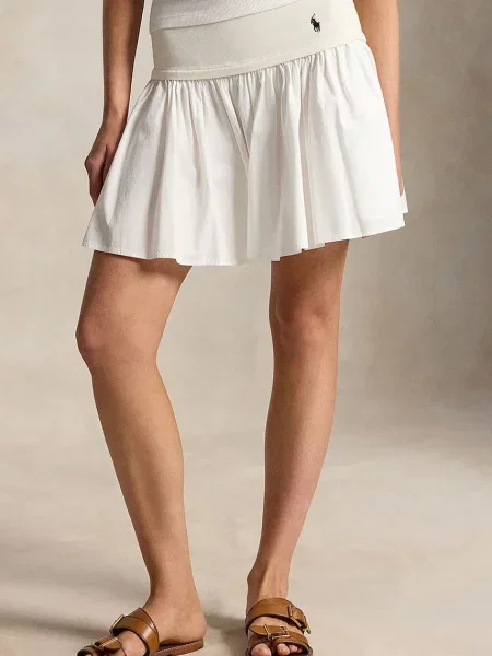 Polo Ralph Lauren fustă din POPLIN-WVN-SKIRT alb