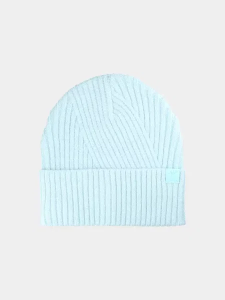 4F czapka zimowa beanie o prążkowanym splocie one size niebieska
