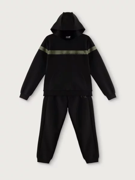 Emporio Armani melegítő szett gyerek pamuttal fekete