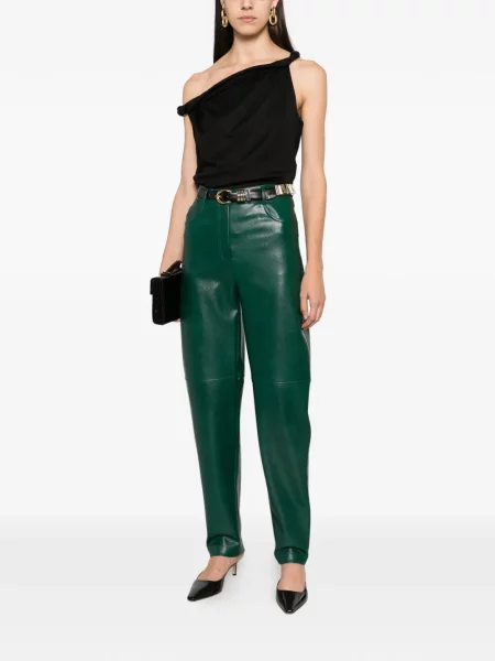 Pantaloni Twinset cu autograf verde