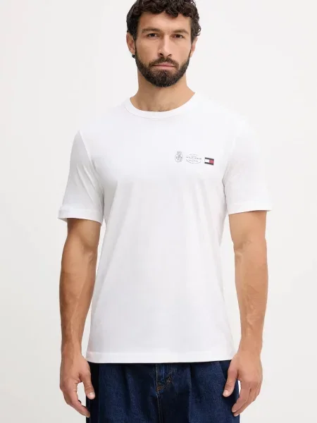 Тениска Tommy Hilfiger с изчистен дизайн бяло