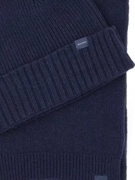 Fular Woolrich tricotate albastru
