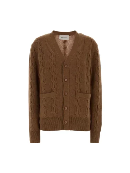 Sweter Ami Paris brązowy
