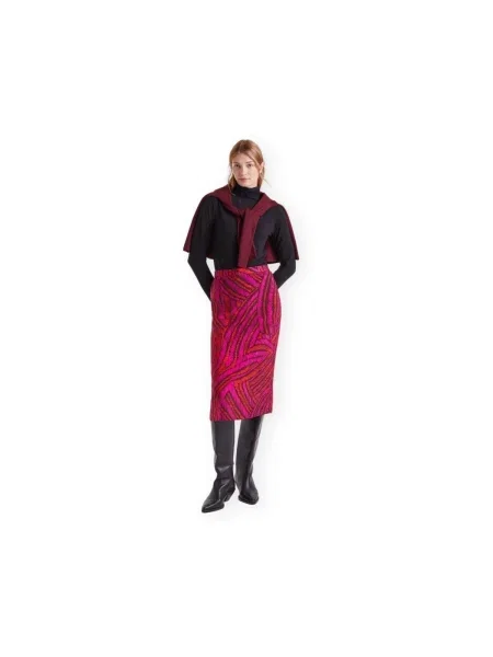 Fustă Compania Fantastica cu imprimeu abstract roz