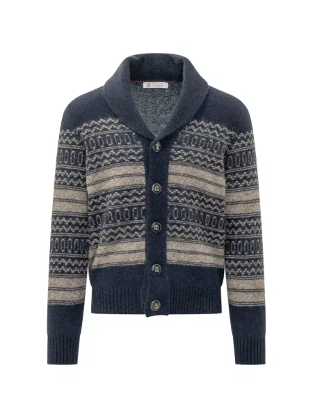 Gulerat cardigan Brunello Cucinelli albastru