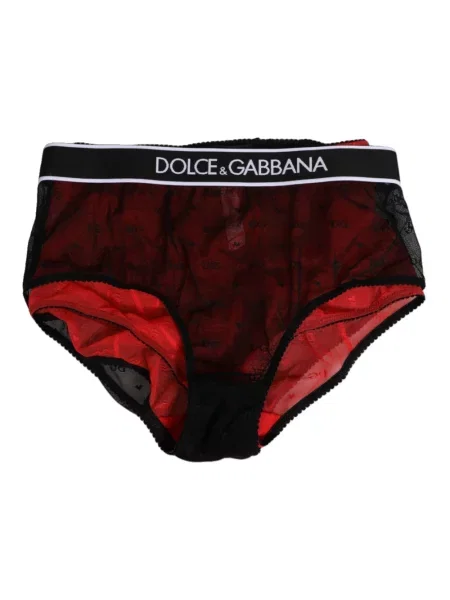 Majtki Dolce And Gabbana z wysoką talią czarne