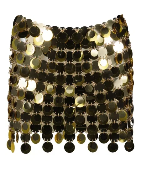 Fusta mini Rabanne cu paiete auriu