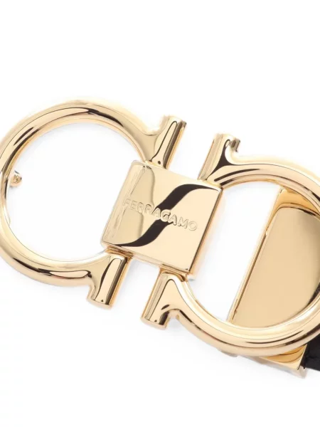 Cu centură curea Ferragamo din piele negru
