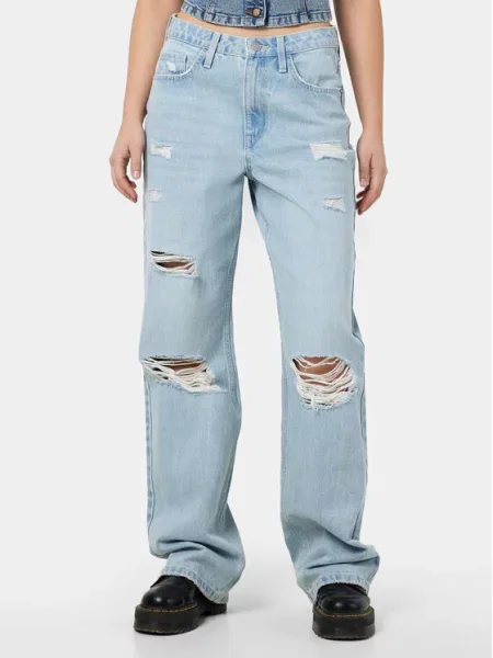 Jeans hlače Noisy May modra