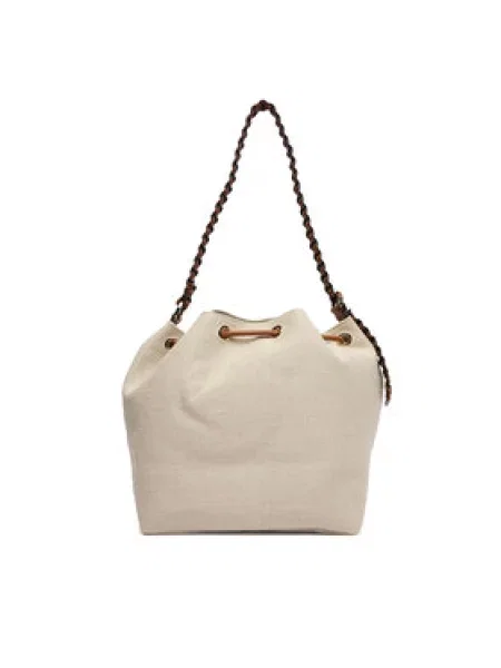 Plátěná bucket kabelka Tommy Hilfiger šedá