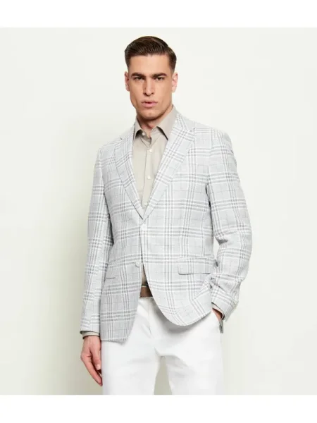 BOSS BLACK Zakó len hozzáadásával fekete