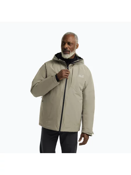 Мъжко водоустойчиво яке Jack Wolfskin Icecape 2L Down Ins Rds ленено бежово