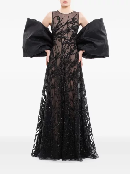 Rochie maxi Saiid Kobeisy cu paiete negru