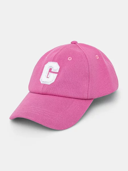 Шапка с козирка Guess с апликация розово