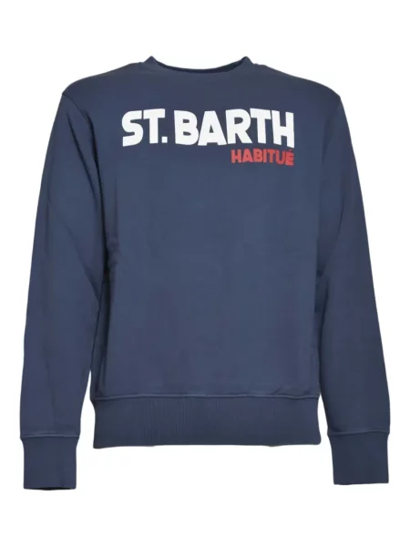 Hanorac crewneck Mc2 Saint Barth cu decolteu rotund albastru