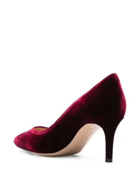 Pantofi cu toc Gianvito Rossi de catifea roșu