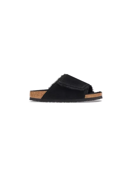 Klapki Birkenstock wełniane czarne