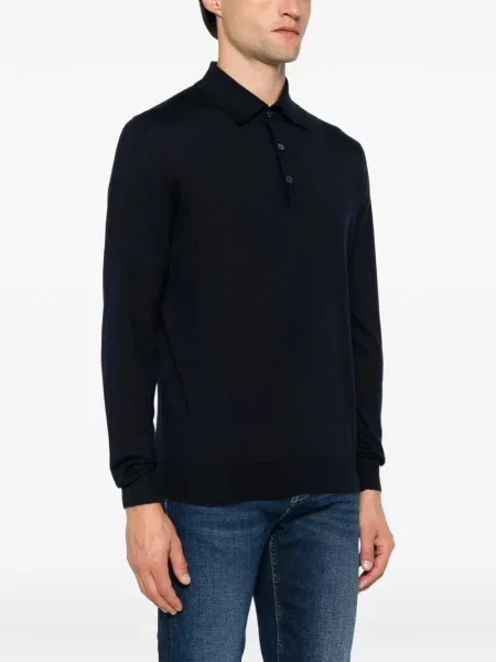 Lung tricou polo Fedeli albastru