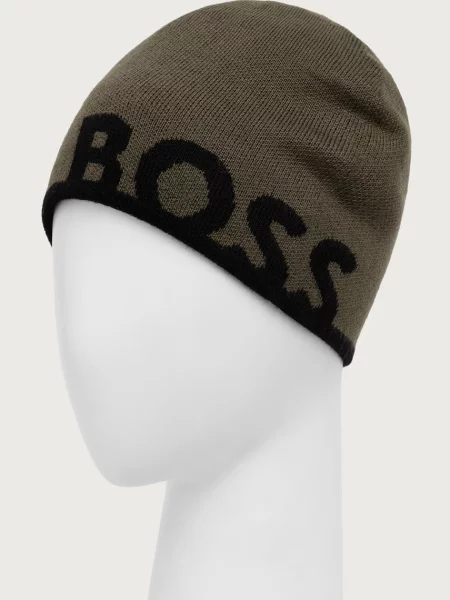 Шерстяная шапка Boss Green зеленая