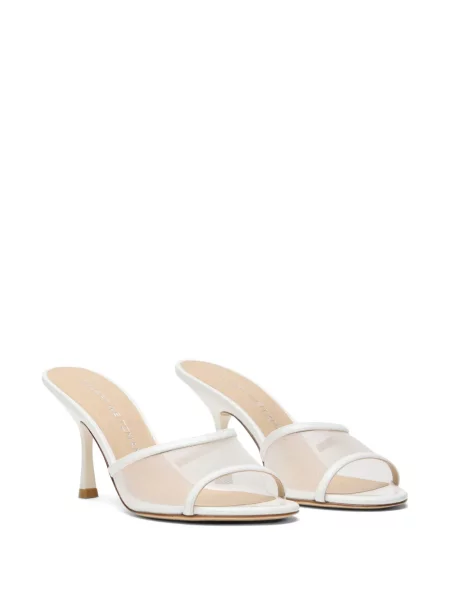 Papuci tip mules Stuart Weitzman alb