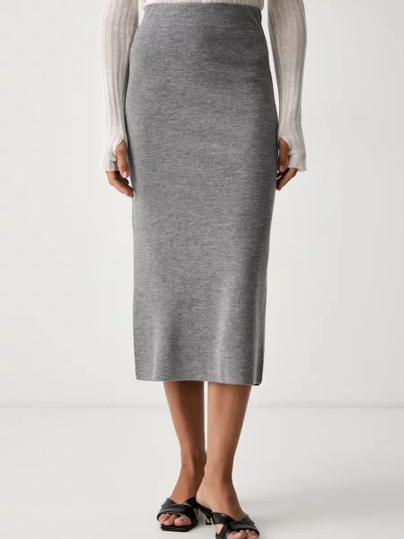 MM by Max Mara fustă din lână MMLSONNI gri