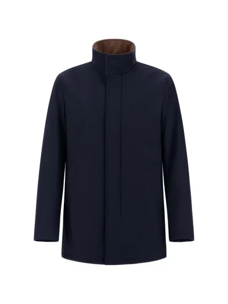 Pelerină de ploaie Herno din țesătură twill albastru