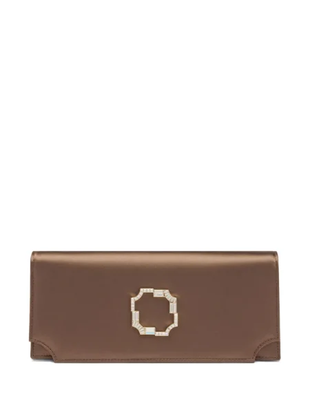 Geantă plic Malone Souliers din satin maro