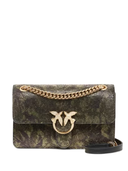 Geanta crossbody Pinko cu imagine cu model camuflaj verde