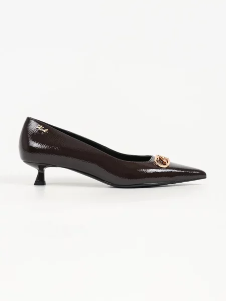 Karl Lagerfeld pantofi cu stiletto din piele Pasha maro