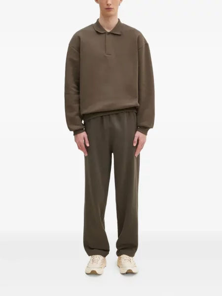 Pantaloni palazzo Adidas cu dungi plisat cu imagine albastru