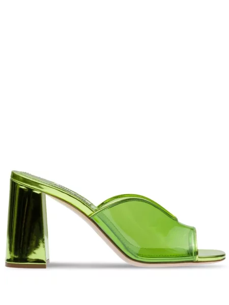 Papuci Miu Miu din piele verde