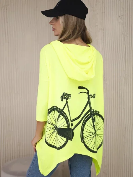 Kolesarjenje pulover Kesi s potiskom rumena