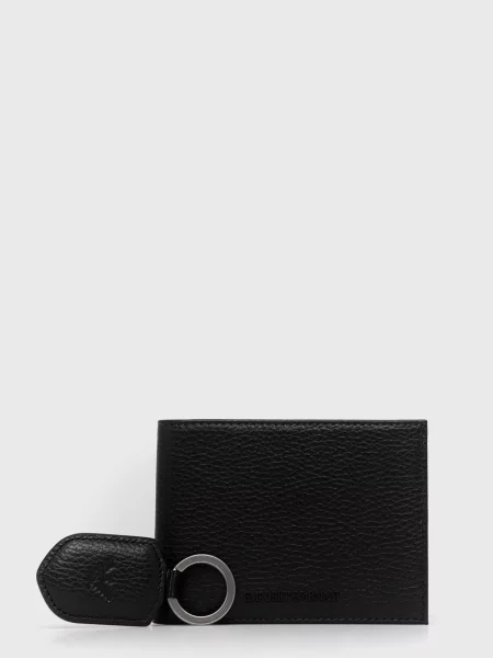 Emporio Armani De piele portofel + breloc negru