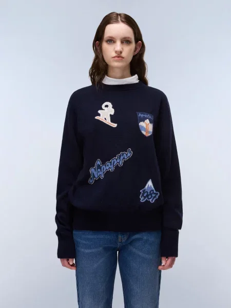 Светр Napapijri темно-синій вовна/поліамід синій