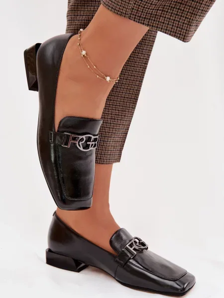 Kožené mokasíny D&a černé