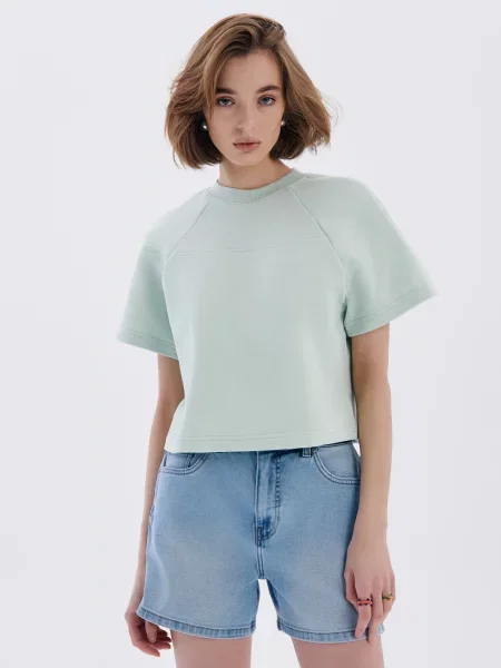 Футболка Elegante бавовна/еластан зелений