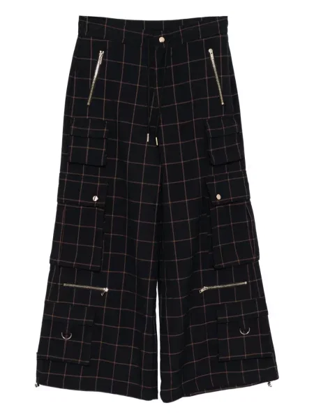 Pantaloni Cynthia Rowley în carouri albastru