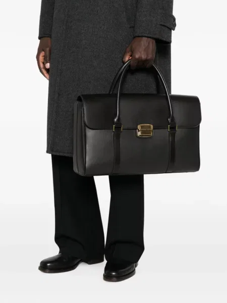 Кожена чанта Emporio Armani черно
