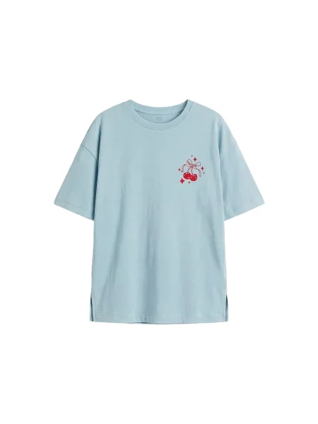 Tommy Life Majica TOMMY Baumwoll-Stretch-T-Shirt svijetloplava