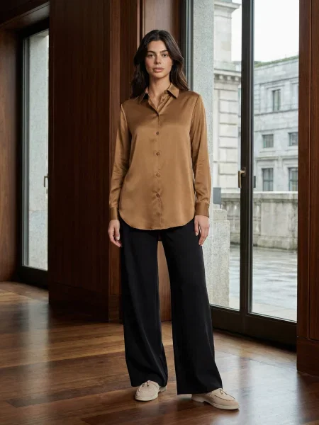 Блуза Seventeen шовк коричневий