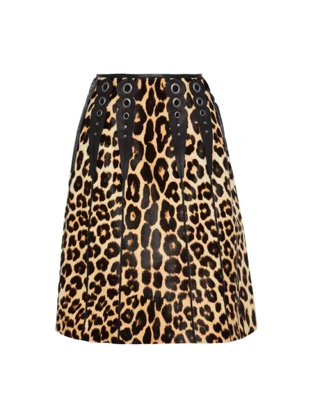 Spódnica Bottega Veneta z nadrukiem brązowa