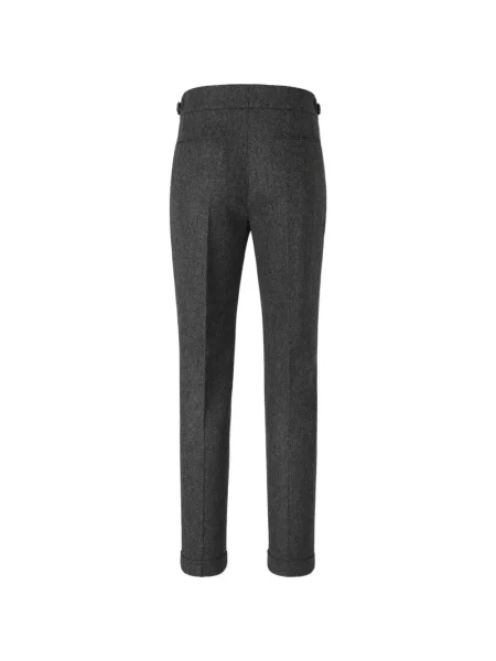 Pantaloni Berwich cu model herringbone gri