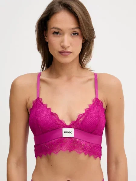 HUGO podprsenka TRIANGLE RL LACE fialová