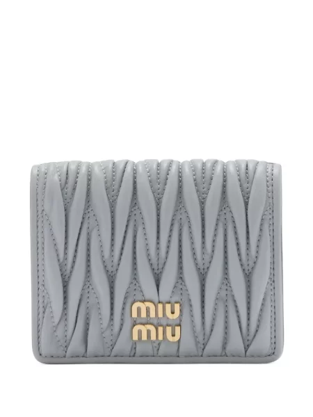 Portofel Miu Miu din piele gri
