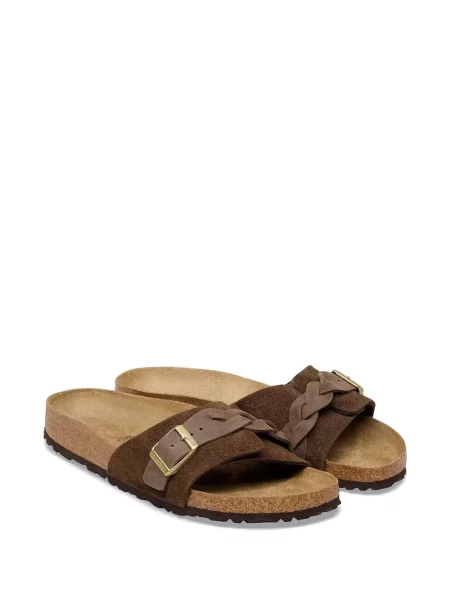 Sandale Birkenstock cu cataramă țesuți maro