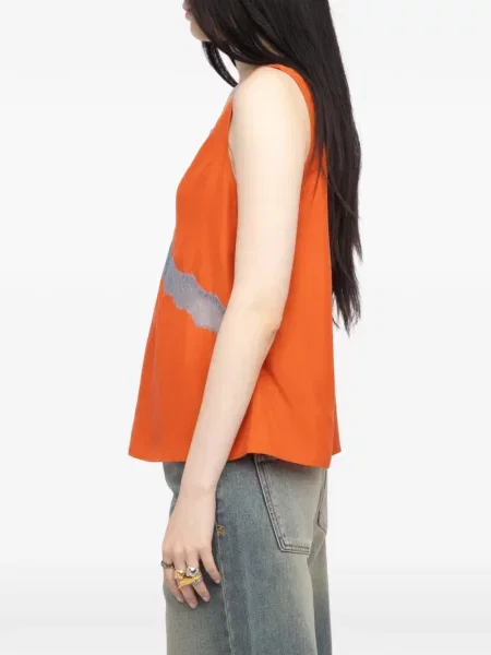 Top Zadig&voltaire s V-izrezom narančasta
