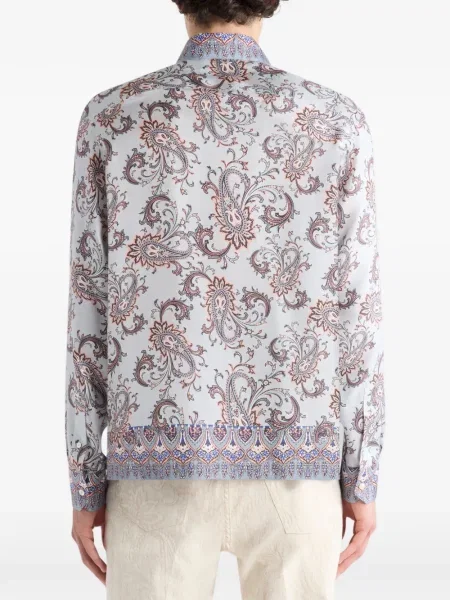 Риза Etro с принт с пейсли десен сиво