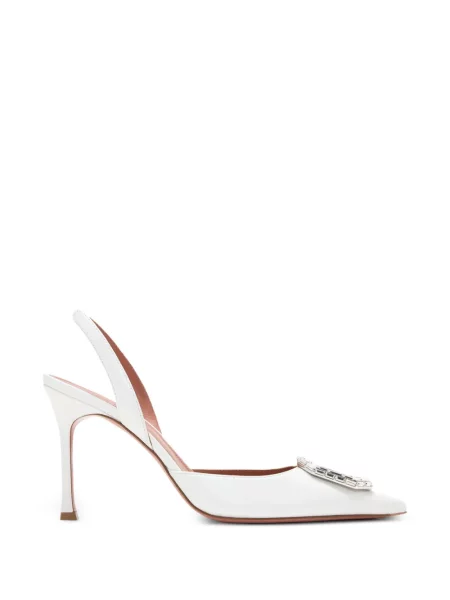 Pantofi cu toc Amina Muaddi slingback alb