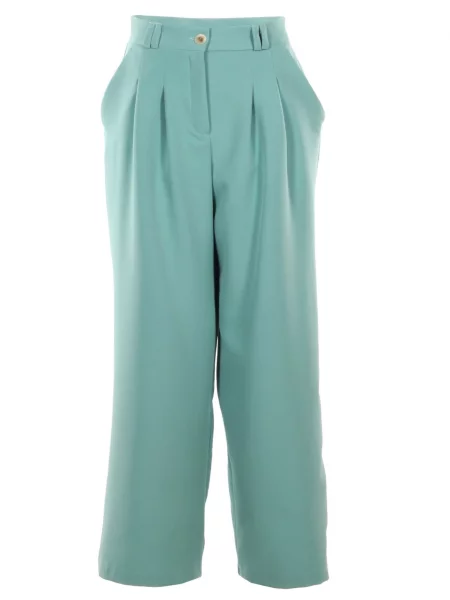Штани палаццо LadyLike бавовна/поліестер зелений