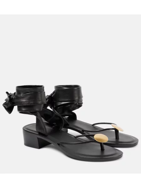 Chiloți tanga The Row din piele negru